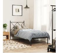 vidaXL Metal Bed Frame with Headboard Black 75x190 cm, single bed, bedroom furniture, guest bed, bed, metal bed frame, bed 376492