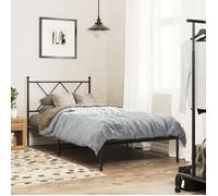 vidaXL Metal Bed Frame with Headboard Black 90x200 cm, single bed, bedroom furniture, guest bed, bed, metal bed frame, bed 376495