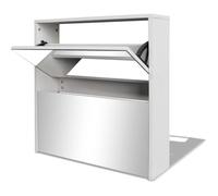 vidaXL Meuble à chaussures 2 étages avec miroir 63 x 17 x 67 cm Blanc