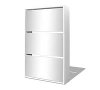 vidaXL Meuble à chaussures 3 étagères 63 x 17 x 102,5 cm Miroir Blanc