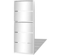 vidaXL Meuble à chaussures 5 étagères et miroir 63x17x169,5 cm Blanc 273938