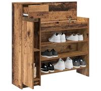vidaXL Armoire à chaussures avec porte Vieux bois 100,5 x 28 x 100 cm Bois composite