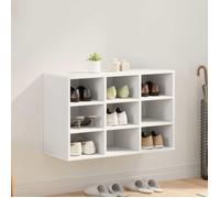 VIDAXL Meuble à chaussures blanc 9 étagères 77,5 x 30 x 51 cm - bois d'ingénierie