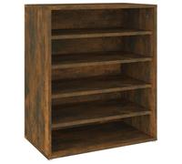 Vidaxl Meuble À Chaussures Chêne Fumé 60x35x70 Cm Bois D'ingénierie Marron