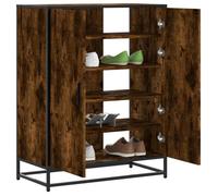 vidaXL Meuble à chaussures chêne fumé bois d'ingénierie et métal 3300867