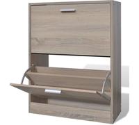 vidaXL Meuble à chaussures en bois, 2 compartiments, aspect chêne