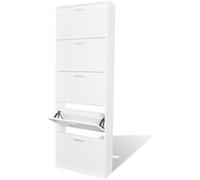 vidaXL Meuble à chaussures en bois avec 5 compartiments Blanc
