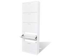 Contemporain D&eacutecor Armoire à Chaussures Meuble à Chaussures D&eacutecor En Bois Avec 5 Compartiments Blanc 97827