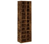 vidaXL Meuble à Chaussures Porte-Chaussures Etagère à Chaussures Armoire de Rangement Entrée Couloir Chêne Fumé 54x34x183 cm Bois d'Ingénierie