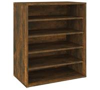 vidaXL Meuble à Chaussures Porte-Chaussures Etagère à Chaussures Armoire de Rangement Entrée Couloir Chêne Fumé 60x35x70 cm Bois d'Ingénierie
