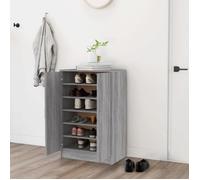 Schoenenkast 60x35x92 cm bewerkt hout grijs sonoma eikenkleurig816012