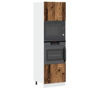 vidaXL Meuble à micro-ondes Lyon – Bois ancien Marron (bois d'ingénierie) 60×57×207 cm 856128