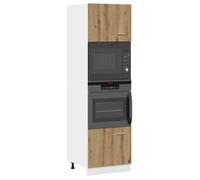 vidaXL Meuble à micro-ondes Lyon - Chêne artisanal - 60 x 57 x 207 cm - Bois d'ingénierie