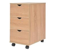 vidaXL Meuble à Tiroirs, Armoire de Rangement avec Roulettes, Organisateur de Salon, Meuble de Salle de Séjour Maison Intérieur, Chêne