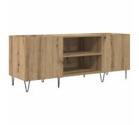 Vidaxl Meuble À Vinyles Avec Étagère Chêne Artisanal 121 X 38 X 48 Cm