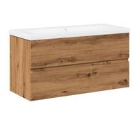 vidaXL Meuble avec vasque intégrée chêne artisanal, armoire lavabo de salle de bain, meuble de salle de bain, meuble de rangement sous lavabo