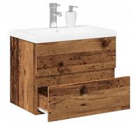 vidaXL Meuble avec vasque intégrée Vieux bois 61x39,5x49 cm Multicolore