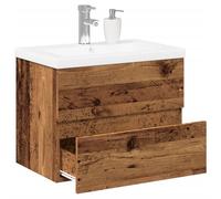 vidaXL Meuble avec vasque intégrée Vieux bois 61x39,5x49 cm Multicolore