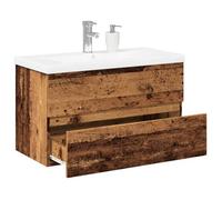 vidaXL Meuble avec vasque intégrée vieux bois 81x39 5x49 cm armoire lavabo de salle de bain meuble de salle de bain 3328923