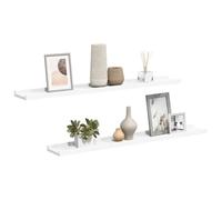 vidaXL Étagères murales à rebord pour cadre photo Blanc 80×9×3 cm MDF 2 pièces