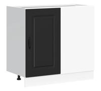 vidaXL Armoire de cuisine Kalmar noir bois d'ingénierie, meuble d'évier, meuble de cuisine avec tiroir, meuble de cuisine 854319