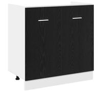 vidaXL Meuble bas d'évier Chêne noir 80x46x81,5 cm Bois ingénieré