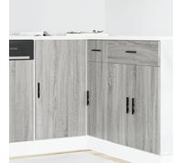 Vidaxl Meuble Bas Du Lavabo Sonoma Gris Bois D'ingénierie Marron