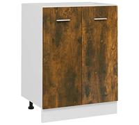 vidaXL Armoire de Plancher Armoire de Cuisine Tablette de Rangement Organisateur Intérieur Chêne Fumé 60x46x81,5 cm Bois d'Ingénierie