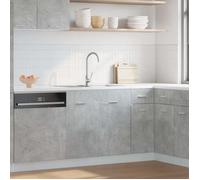 vidaXL Meuble bas Lyon, Gris Béton, 80x46x81,5 cm, Bois d’ingénierie, Idéal pour cuisine et salle de bain, Armoire 856076