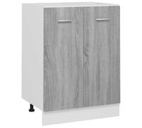 vidaXL Armoire de Plancher Armoire de Cuisine Tablette de Rangement Organisateur Intérieur Sonoma Gris 60x46x81,5 cm Bois d'Ingénierie