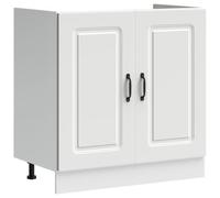 Vidaxl Meuble Bas Pour Évier Kalmar Blanc 80x46x81,5cm Bois Ingénierie Multicolore
