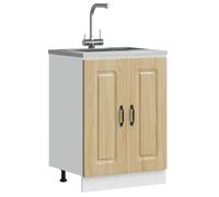 Vidaxl Meuble Bas Pour Évier Kalmar Chêne Sonoma Bois D'ingénierie Marron
