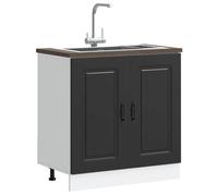 vidaXL Meuble bas pour évier Kalmar noir 80x46x81,5 cm bois ingénierie 853448