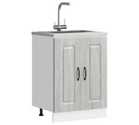 Vidaxl Meuble Bas Pour Évier Kalmar Sonoma Gris Bois D'ingénierie Marron