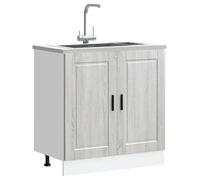 vidaXL Meuble bas pour évier Porto – Sonoma gris, bois d'ingénierie