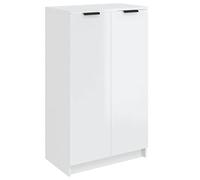 vidaXL Meuble Chaussures Blanc Brillant 59x35x100 cm Bois d'ingénierie