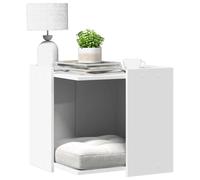 Vidaxl Meuble De Bac À Litière Pour Chat Blanc Bois D'ingénierie