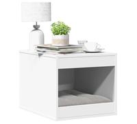 vidaXL Meuble de bac à litière pour chat blanc bois d'ingénierie 857760