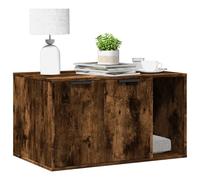 Vidaxl Meuble De Bac À Litière Pour Chat Chêne Fumé Bois D'ingénierie