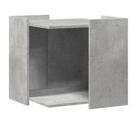 vidaXL Meuble bac à litière pour chat Gris béton en bois d'ingénierie