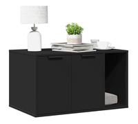 vidaXL Meuble de bac à litière pour chat noir bois d'ingénierie 857734