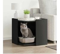 vidaXL Meuble de bac à litière pour Chat Noir Bois d'ingénierie