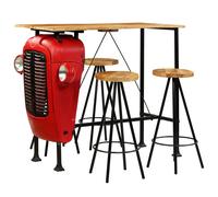 Vidaxl Meuble De Bar 5 Pcs Bois Massif De Manguier 120x60x107 Cm