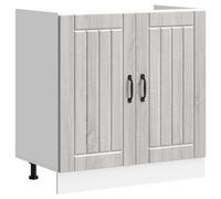 Vidaxl Meuble De Base De Lavabo Lucca Sonoma Gris Bois D'ingénierie Marron