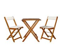 vidaXL Meuble de bistro pliable 3 pcs et coussins Bois d'acacia solide