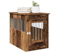 vidaXL Meuble de cage chiens vieux bois 55x80x68 cm bois d'ingénierie, chenil, abri pour chien, cage pour animaux de 857642