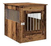 vidaXL Meuble de Cage Chiens Vieux Bois 64,5x80x71cm Bois d'ingénierie, chenil, abri pour Chien, Cage pour Animaux de Compagnie, Cage de Chien