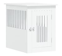 vidaXL Meuble de cage pour chiens 2 en 1 Blanc 45×62×59 cm Bois d'ingénierie/Acier