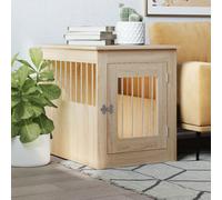 vidaXL Meuble de Cage pour Chiens, Niche pour Chiens avec Porte Verrouillable, Maison pour Chien, Table d'Appoint, Chêne 838318