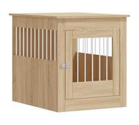 vidaXL Meuble de cage pour chiens Chêne Sonoma 64,5x80x71 cm avec porte verrouillable
